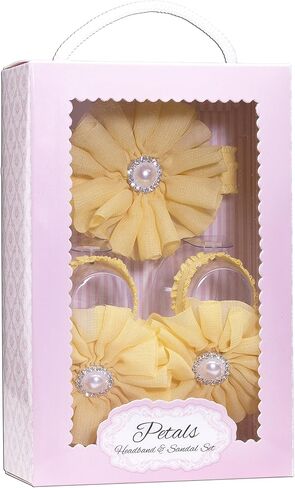 Cherished Moments "Petals Baby Barefoot Sandal and Headband Set with Flower Accent in Kuwait