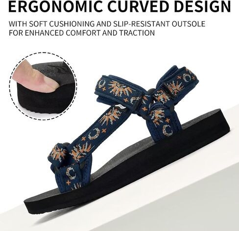 Women's Sandals Hiking Sport Sandals with Arch Support Yoga Mat Insole Comfortable Walking Water Sandals for Beach Travel Athletic in Saudi Arabia