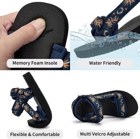 Women's Sandals Hiking Sport Sandals with Arch Support Yoga Mat Insole Comfortable Walking Water Sandals for Beach Travel Athletic in Saudi Arabia
