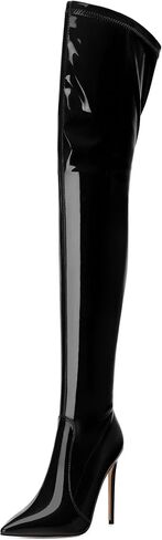 Over The Knee Boots for Women Thigh High Stiletto Zipper Pointed Toe Long Boots Classic Fashion Sexy Tall Boots in Kuwait