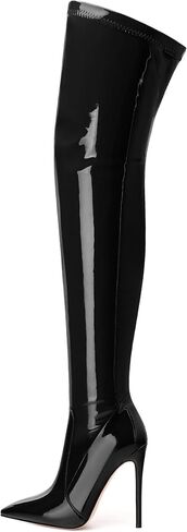 Over The Knee Boots for Women Thigh High Stiletto Zipper Pointed Toe Long Boots Classic Fashion Sexy Tall Boots in Kuwait