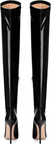 Over The Knee Boots for Women Thigh High Stiletto Zipper Pointed Toe Long Boots Classic Fashion Sexy Tall Boots in Kuwait