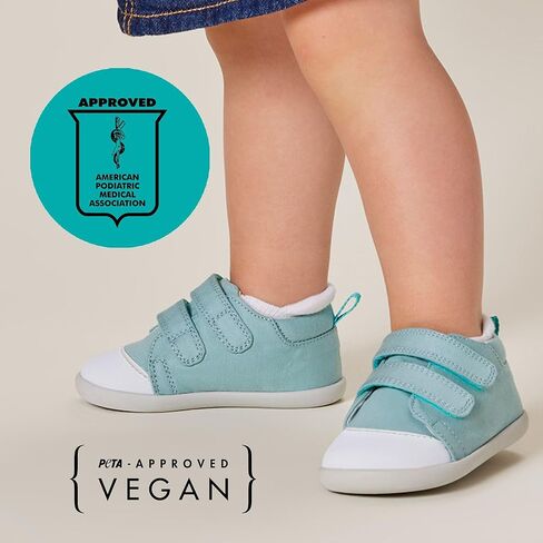 Ten Little First Walker Kids’ Shoes & Ankle Socks Bundle for Baby & Toddler Boys & Girls, Ocean Blue Shoe Size 6, Ankle Socks with Non-Skid Grips 5 Pk in Kuwait