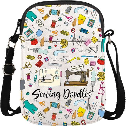 GJTIM Sewing Gift for Women Sewing Project Bag Sewing Doodles Zipper Pouch Quilter Gift Tailor Gift for Costume Designer (Sewing Doodles Bag) in Saudi Arabia