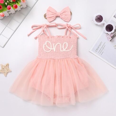 ODASDO Baby Girls Oirth Onder Thore Photo Shooting Props Slicfeless Strap Tutu Princess Romper Dress Set in Kuwait