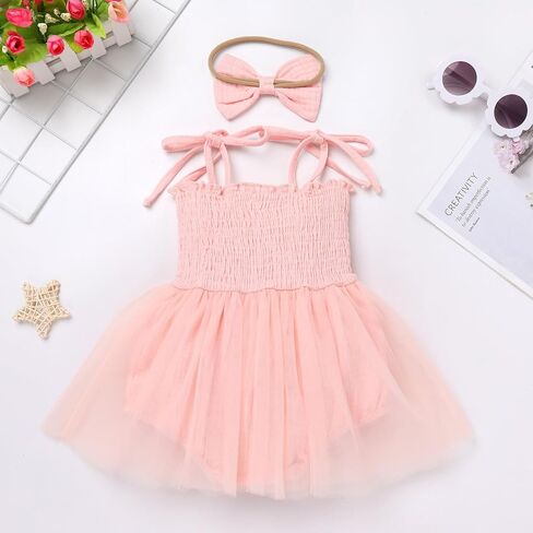 ODASDO Baby Girls Oirth Onder Thore Photo Shooting Props Slicfeless Strap Tutu Princess Romper Dress Set in Kuwait