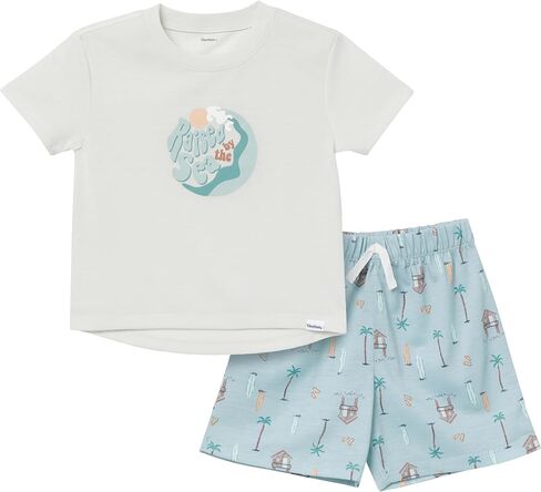 Gerber Baby Boys 'المكون من قطعتين من طراز Pajama Set Sleeve Top & Fleece Shorts in Kuwait