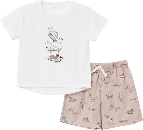 Gerber Baby Boys' 2-Piece Pajama Set Sleeve Top & Fleece Shorts in Saudi Arabia