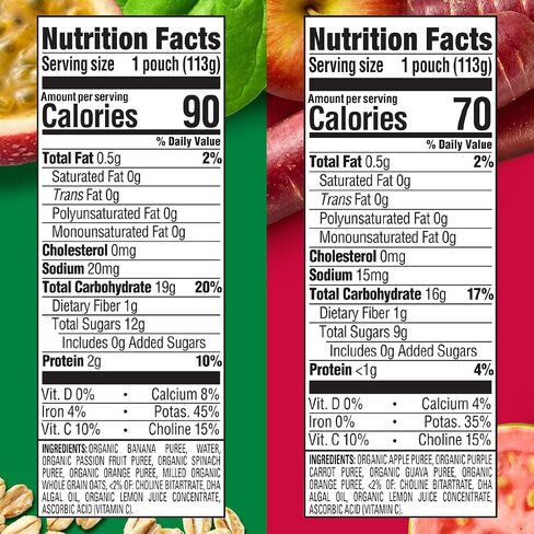 Happy Baby Organics Brain Support Blends, Baby Food Pouches, Variety Pack (Pack of 16), Amazon Exclusive in Kuwait