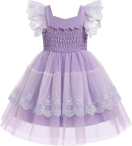 Idopip Baby Girls Tutu Dress Emstrowberry Strawberry Birthday Fort Dresses Smocked Shuffle Backless Princess Pageant Tulle in Kuwait