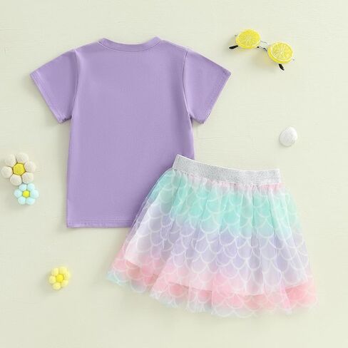 Kayotuas Toddler طفلة طفلة الزي عيد ميلاد فتاة T قميص Tutu tulle تنورة مجموعة الأطفال ملابس عيد ميلاد الملابس للبنات in Kuwait