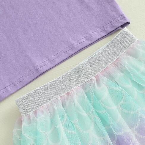 Kayotuas Toddler طفلة طفلة الزي عيد ميلاد فتاة T قميص Tutu tulle تنورة مجموعة الأطفال ملابس عيد ميلاد الملابس للبنات in Kuwait