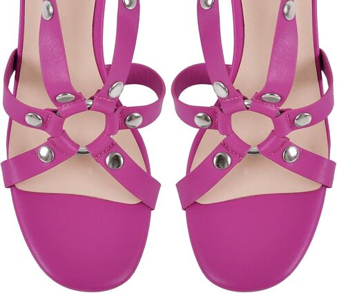 VERISSON Women's Grommets Stiletto Sandals Platform Open-back High Heels Cross Bands Open Toe Buckle-up Ankle Sandals Party Dressing in Saudi Arabia