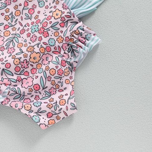 Toddler Girls Strap One Piece Swimsuit Floral Sleeveless Backless Bathing Suit Ruffles Bowknot Swimwear Summer Beach Wear in Saudi Arabia