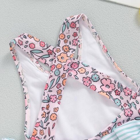 Toddler Girls Strap One Piece Swimsuit Floral Sleeveless Backless Bathing Suit Ruffles Bowknot Swimwear Summer Beach Wear in Saudi Arabia