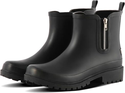 Women's Waterproof Chelsea Rain Boots, Decorative Side Zipper | Waterproof Chelsea rain boots with a decorative side zipper, easy-clean upper, and ankle coverage for rain and daily wear in Saudi Arabia