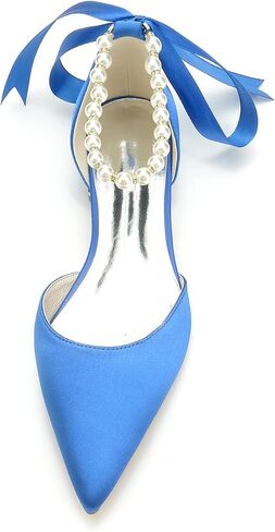 Women's Pointed Toe Pearl Wedding Flats for Bride Comfortable Wedding Shoes Low Heels Rhinestones Bridal Flats Evening Prom Party Dress Shoes Pumps in Saudi Arabia
