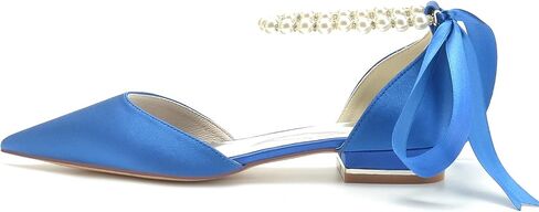 Women's Pointed Toe Pearl Wedding Flats for Bride Comfortable Wedding Shoes Low Heels Rhinestones Bridal Flats Evening Prom Party Dress Shoes Pumps in Saudi Arabia