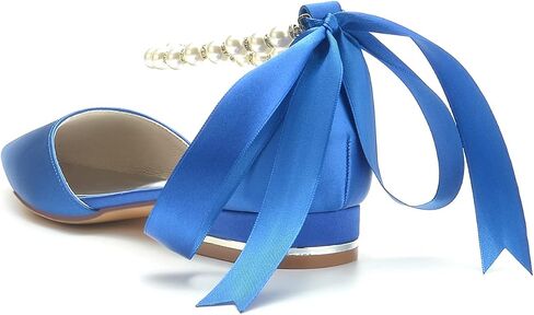 Women's Pointed Toe Pearl Wedding Flats for Bride Comfortable Wedding Shoes Low Heels Rhinestones Bridal Flats Evening Prom Party Dress Shoes Pumps in Saudi Arabia
