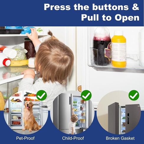 قفل ثلاجة من صغار ثلاجة - ثلاجة - لا توجد أدوات مطلوبة ، مزلاج فريزر لإبقاء الباب مغلقًا للأطفال الصغار والقطط والكلاب in Kuwait