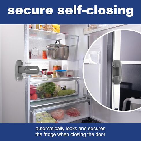 قفل ثلاجة من صغار ثلاجة - ثلاجة - لا توجد أدوات مطلوبة ، مزلاج فريزر لإبقاء الباب مغلقًا للأطفال الصغار والقطط والكلاب in Kuwait