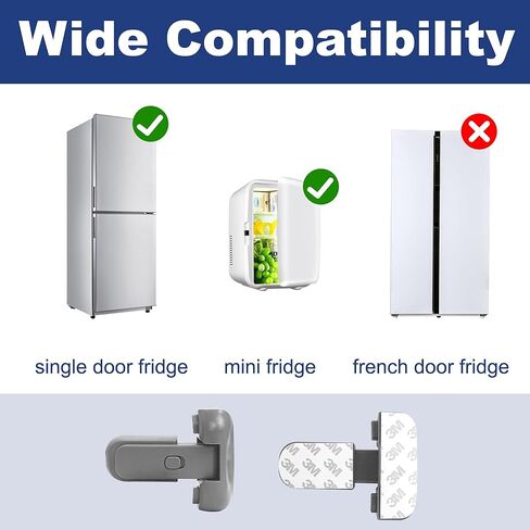 قفل ثلاجة من صغار ثلاجة - ثلاجة - لا توجد أدوات مطلوبة ، مزلاج فريزر لإبقاء الباب مغلقًا للأطفال الصغار والقطط والكلاب in Kuwait