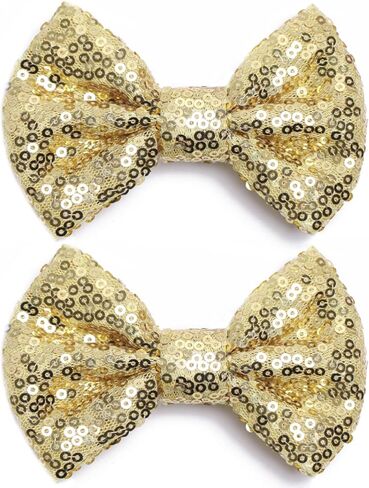 Kiszu 4 بوصة الترتر بريق القوس أقواس أقواس ، Bling Bling Little Bow Hairpins Association for Baby Girls Kids Bevens and Women (Sliver) in Saudi Arabia