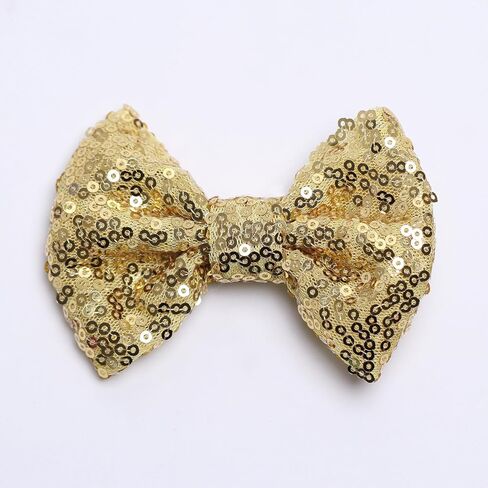 Kiszu 4 بوصة الترتر بريق القوس أقواس أقواس ، Bling Bling Little Bow Hairpins Association for Baby Girls Kids Bevens and Women (Sliver) in Saudi Arabia