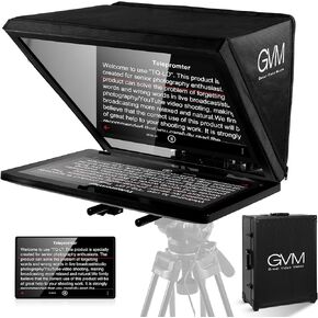 GVM 18.5'' Teleprompter Kit with Display, Aluminum Alloy for Digital Cameras/camcorders, Prompter with Remote Control & App, Colorless Spectroscope, Ultra HD Wide-Angle Lens for Video Recording