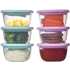 Liname Silicone Baby Food Containers (6 Pack) - Baby Food Storage Containers with Ventilation Valve for Reheating & Rubber Bottom for Easy Frozen Food Release - Baby Led Weaning & Feeding Essentials