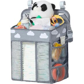 Hanging Diaper Organizer, Nursery Caddy Organizer with Multiple Pockets Diaper Storage Organizer for Changing Table Cribs Playard.