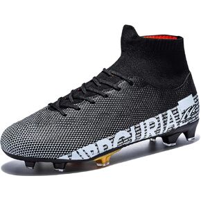Football Cleats Men Women, Non-Slip High Top Soccer Shoes Lightweight Shock Resistant Training Boots Sneaker Breathable Professional Turf Shoes Sport Athletic Ground Football Boots Soccer Cleats