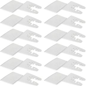 12pcs Oscillating Multi Tool Scraper Blades Stainless Wide Flat Scraper Blades Compatible with Dewalt Compatible with Makita 52x71mm