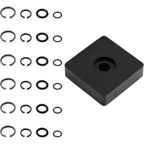 6 set 3/8" & 6 Sets 1/2" Impact Retaining Ring Clip Impact Friction Rings with O-Ring, Including Retainer Ring Anvil Install Tool Compatible with Electric & Pneumatic Impact Wrench