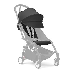 Stokke YOYO 6+ Color Pack, Black - Textiles Only: Seat Pad, Extendable Canopy & Zipped Back Pocket - Requires YOYO3 Frame (Sold Separately)