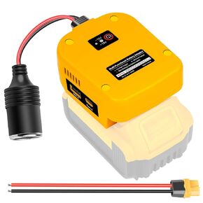 for Milwaukee 18V Battery P-ower Wheel Adapter with USB & Type C Ports and XT60 Port Have Cigarette Lighter Socket & 12 AWG Wire for RC Car,DIY Projects,Car Appliances