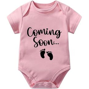 Coming Soon Pregnancy Announcement Infant Romper Baby Girl Bodysuit Short Sleeve Baby Clothes
