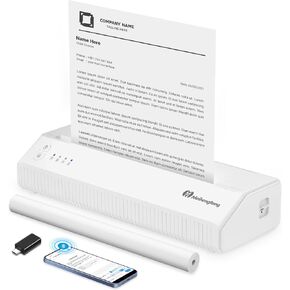 Portable Printers Wireless for Travel, Bluetooth Thermal Inkless Mobile Printer Support 8.5'' x 11'' & A4 Thermal Paper for Office Home School Compatible with iOS Android Laptop