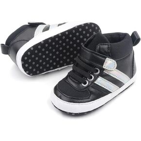 Sekantrol Baby Boys Girls First Walker Crib Newborn Shoes, Soft Rubber Sole Infant Sneakers Fashion High-Top Non-Slip Toddler Dress Moccasins Shoes