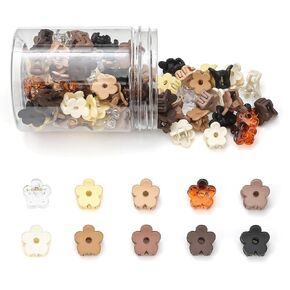 Small Flower Hair Clips 100PCS, Mini Hair Clips Baby Claw Clips Cute Jaw Clips Hair Pins Hair Barrettes Toddler Hair Accessories for Women Girls Kids Teens, Colorful