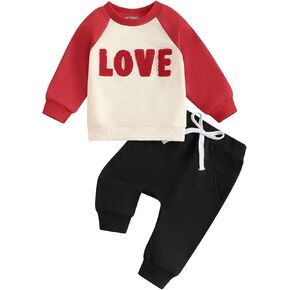 St Patricks Day Baby Boy Outfit Lucky Clover Long Sleeve Sweatshirt Jogger Pants Cute Baby Boy Spring Clothes