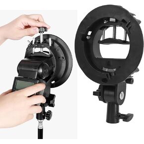 S Type Bracket Holder for Bowens Mount, Flexible S Type Speedlite Bracket, for Speedlite Flash Snoot Softbox