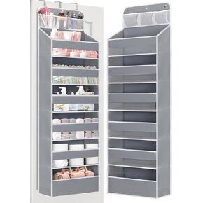 Over Door Hanging Organizer, No Tilt Baby Closet Organizer for Diaper Kids Toys Shoes Over Door Storage Organizer with 6 Large Capacity Pockets for Newborn Essentials Nursery Bedroom Bathroom