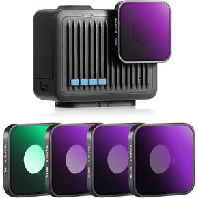 K&F Concept ND PL Filter Set for GoPro Hero 4K Camera, 4 Pack PL ND4 ND8 ND16 Neutral Density Light Control Polarizer Filter, Multi-Coated HD Optical Glass Action Camera Accessories