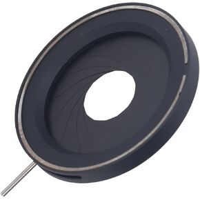 Adjustable Aperture Diaphragm, 3 to 52mm 14 Blades Lens Diaphragm, Aluminum Alloy Manual Adjustable Mechanical Lens Adapter Ring for Cameras Microscopes