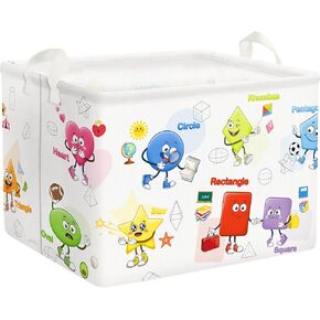 Clastyle 36L Large Educational Geometric Shelf Baske Rectangle Heart Circle Star Storage Cube for Kids Room Clothes Books Toy Bin for Nursery Classroom