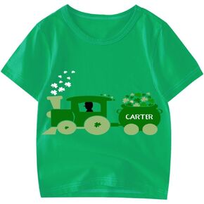 Kids St Patricks Day Shirt Boys Girls Irish Shamrock Clover Lucky Dinosaur Graphic Tees Toddler Short Sleeve T-Shirt Top