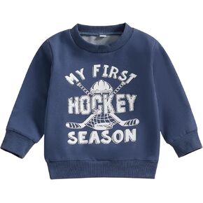 Toddler Hockey Outfit Baby Boy Girl Daddy’s Little Hockey Buddy Sweatshirt Long Sleeve Pullover Kids Winter Clothes