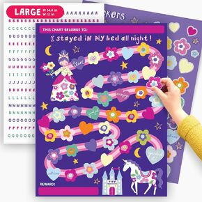CENTRAL 23 Sleep Reward Charts for Children x 10 pcs - Cute Princess - Bedtime Routine Chart for Kids Girls Daughter - Reward Chart for Sleeping - Toddler Routine Chart with Stickers