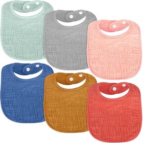 Accmor Muslin Baby Drool Bibs 6 Pack Baby Bandana Drool Bibs Soft Cotton Baby Bandana Bibs for Teething Drooling